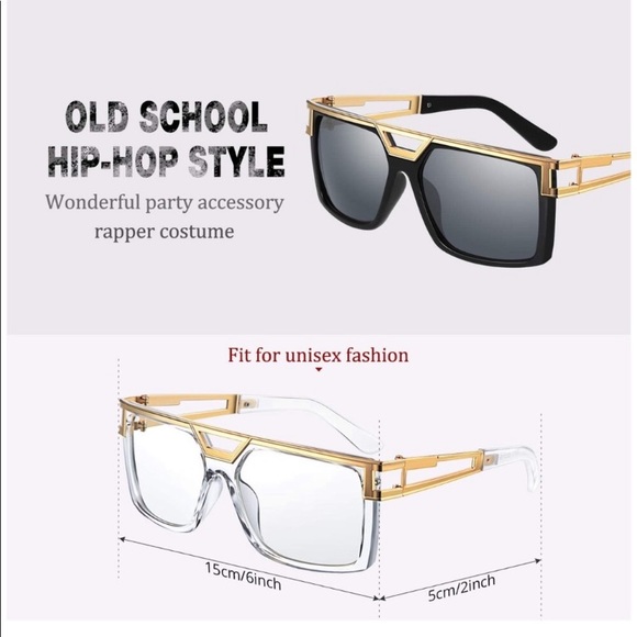 Accessories | Mens Clear Gold Retro Look Gazelle Glasses New  CLEAR & GOLD RETRO LOOK GAZELLE GLASSES NEW